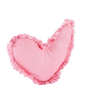 Zenclove Pink Heart-Shaped Pillow with Ruffles